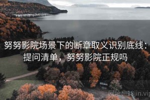 努努影院场景下的断章取义识别底线：提问清单，努努影院正规吗