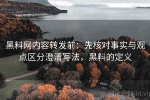 黑料网内容转发前：先核对事实与观点区分澄清写法，黑料的定义