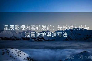 星辰影视内容转发前：先核对人肉与泄露防护澄清写法