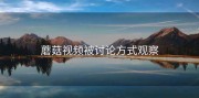 蘑菇视频被讨论方式观察