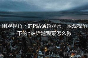 围观视角下的P站话题观察，围观视角下的p站话题观察怎么做