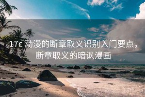 17c 动漫的断章取义识别入门要点，断章取义的暗讽漫画
