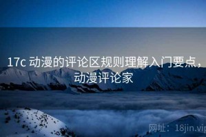 17c 动漫的评论区规则理解入门要点，动漫评论家