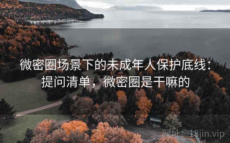 微密圈场景下的未成年人保护底线：提问清单，微密圏是干嘛的