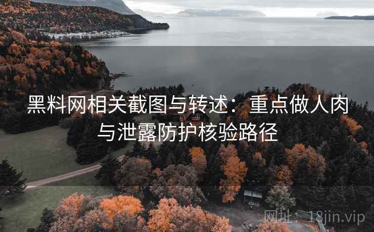 黑料网相关截图与转述：重点做人肉与泄露防护核验路径
