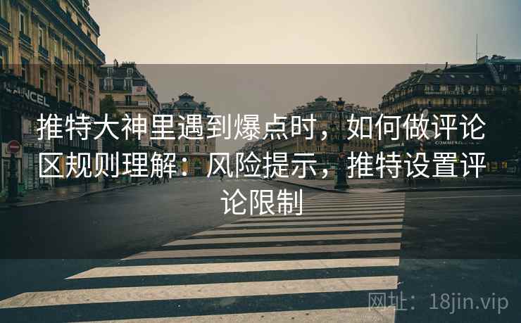推特大神里遇到爆点时，如何做评论区规则理解：风险提示，推特设置评论限制